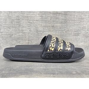 Adidas X Hirocoledge Adilette Shower Slide Takahashi Hiroko Black Leopard Size 9